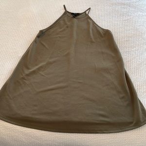 Army green flowy dress